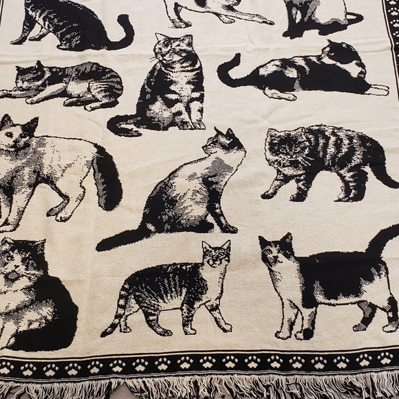 Cat Tapestry Blanket Vintage - Picture 5 of 6